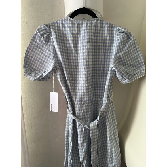Reformation Weiss Linen Dress Baguette Check XS - Picture 8 of 10